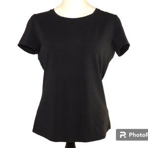 Lafayette 148 New York Basic Black Blouse Size Medium Top